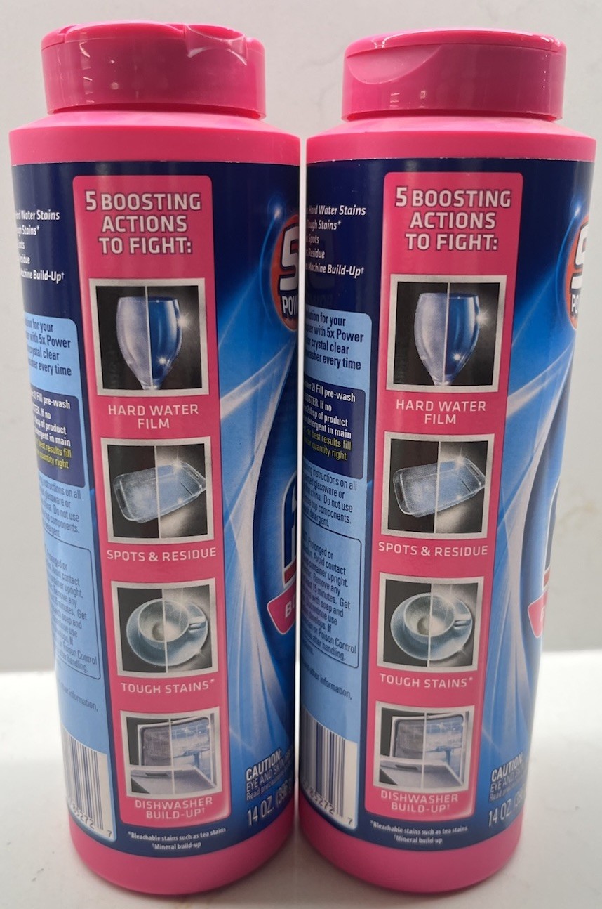 2 X Finish Booster Hard Water Powder Hard Water Lemon Sparkle Sealed 14 oz. Each