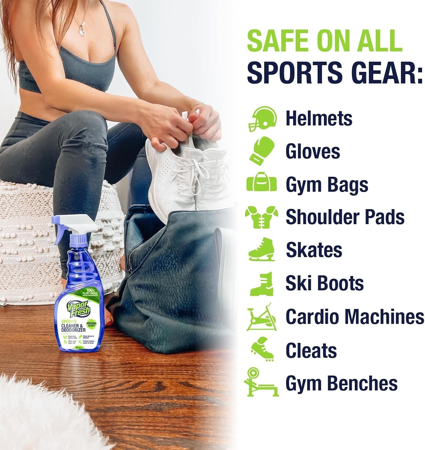 5 ~ Vapor Fresh Sport Spray Gear Odor Eliminator Cleaner Deodorizer Hockey Cleat