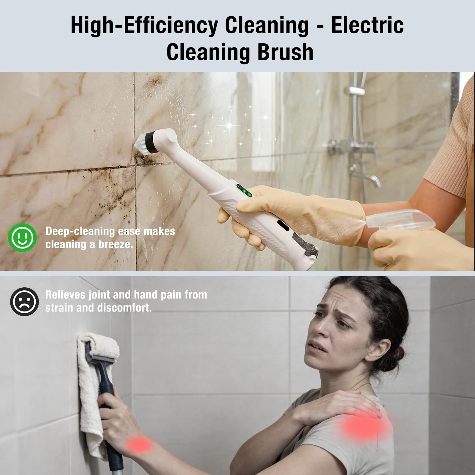 Dyfilmo Electric Spin Scrubber, Rechargeable Waterproof Grout Cleaning Brush …