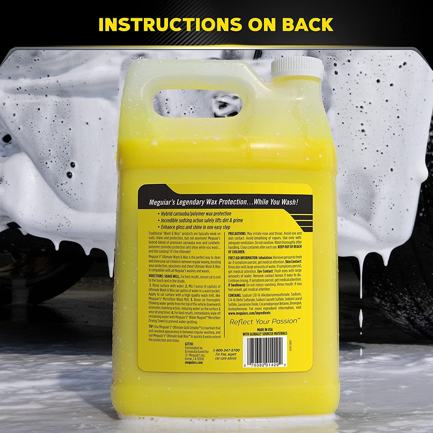 Ultimate Wash and Wax, Car Wash and Car Wax Cleans and Shines in One Step – 1 Ga