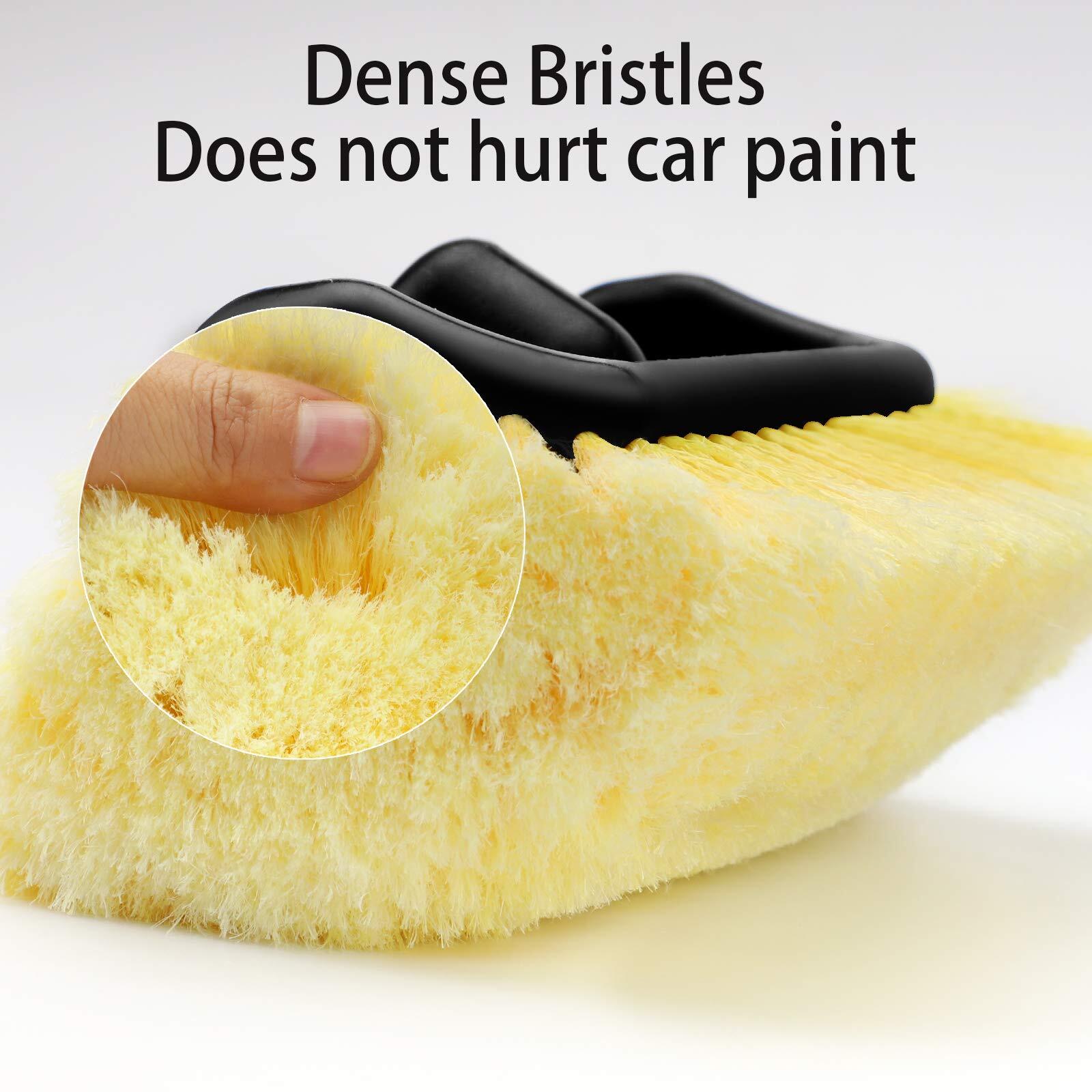 10″ Car Wash Brush with Soft Detailing Bristle, Flow-Thru Dip Brush for Car B…