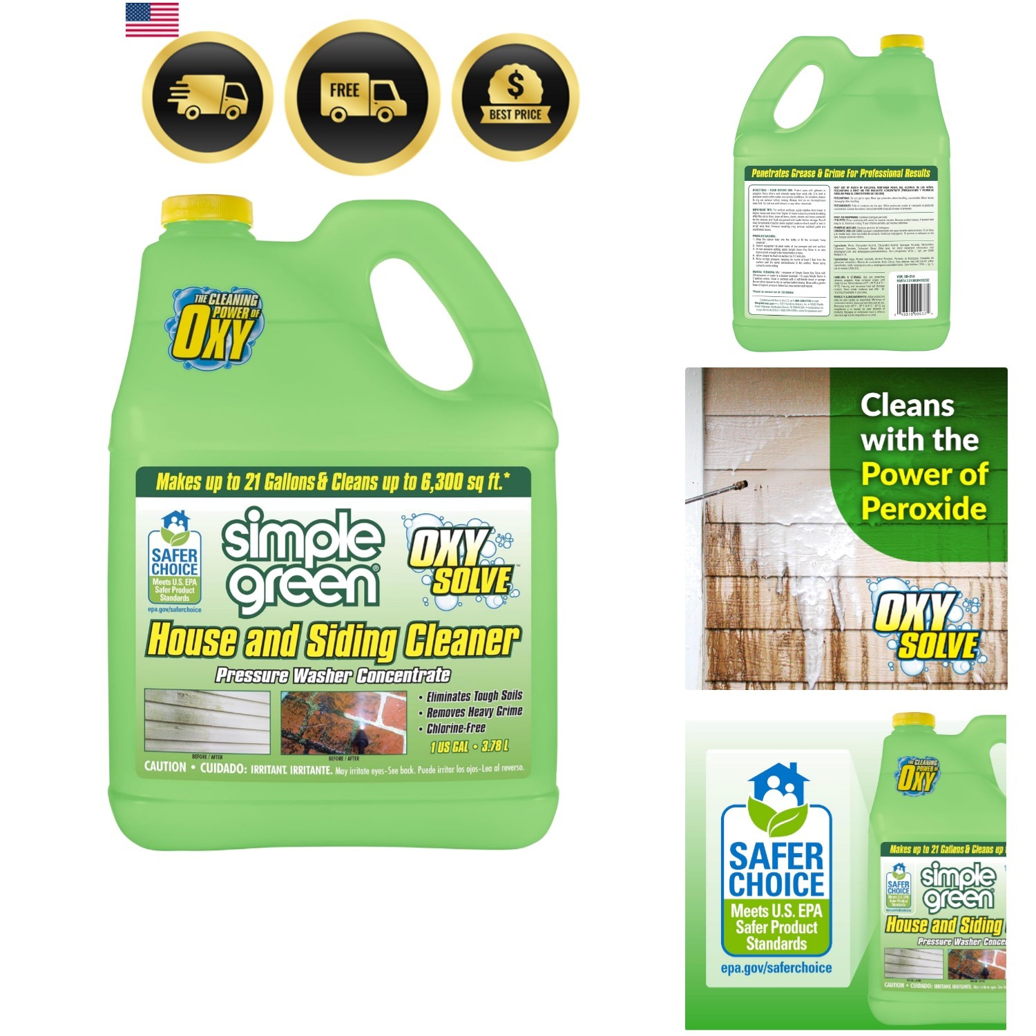 Oxy Solve House and Siding Pressure Washer Cleaner – Removes Stains from Mold…