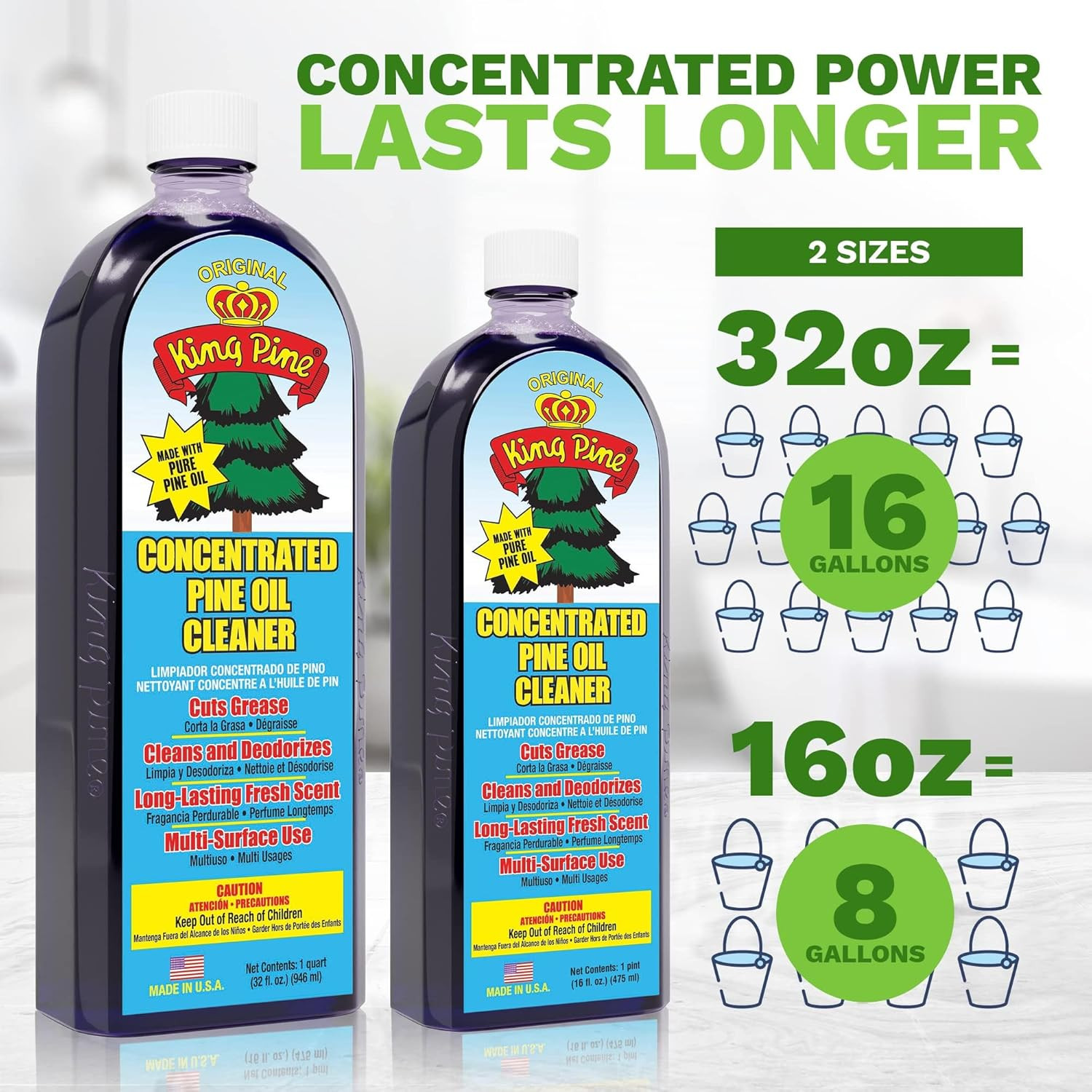 Concentrated Pine Oil Multi-Surface Cleaner Industrial Strength, Original Black,