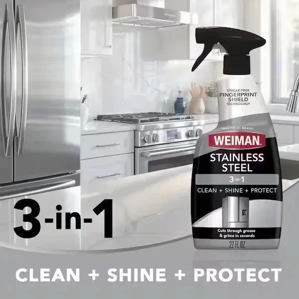 Weiman Stainless Steel Cleaner & Polish Trigger Spray, 12 fl oz