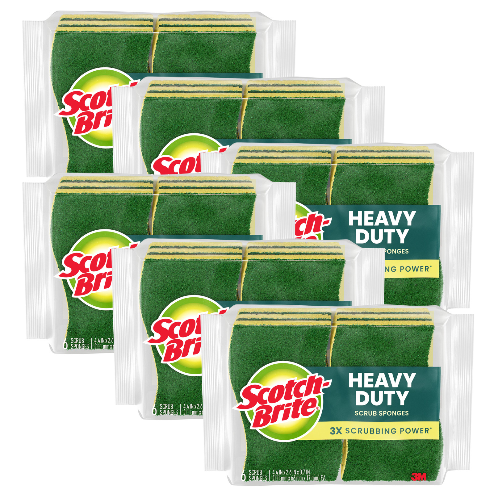 Scotch-Brite Heavy Duty Scrub Sponges: (Yellow and Green) [36-pack]
