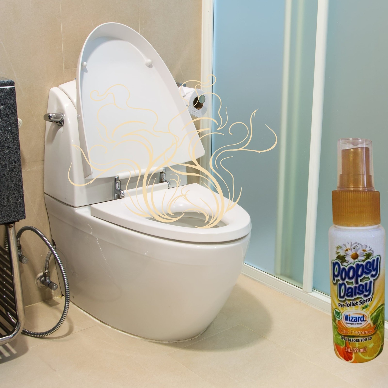 Poopsy Daisy Pre-Toilet Spray – Citrus Fragrance – 100 Uses, 2oz. (Pack of 3)