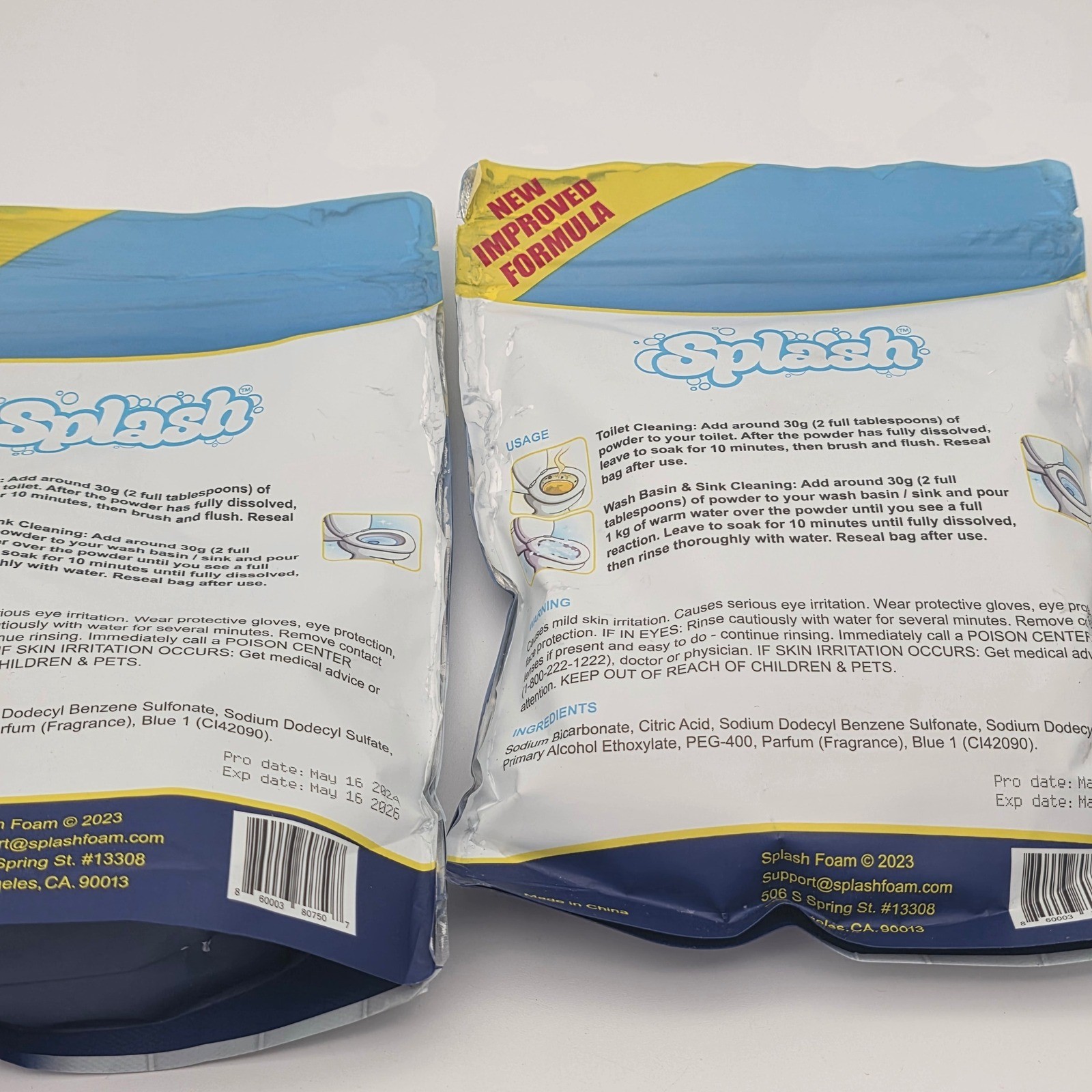 Splash Foam Cleaner 2pk 12.35oz Powder Blue Advanced Toilet Sink Stain Remover