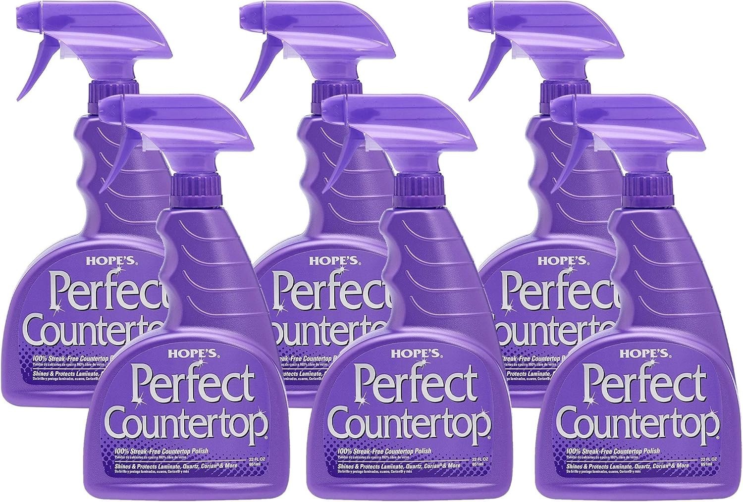 Hope’s Perfect Countertop Cleaner & Polish 22oz – Streak-Free Finish, Pack of 6