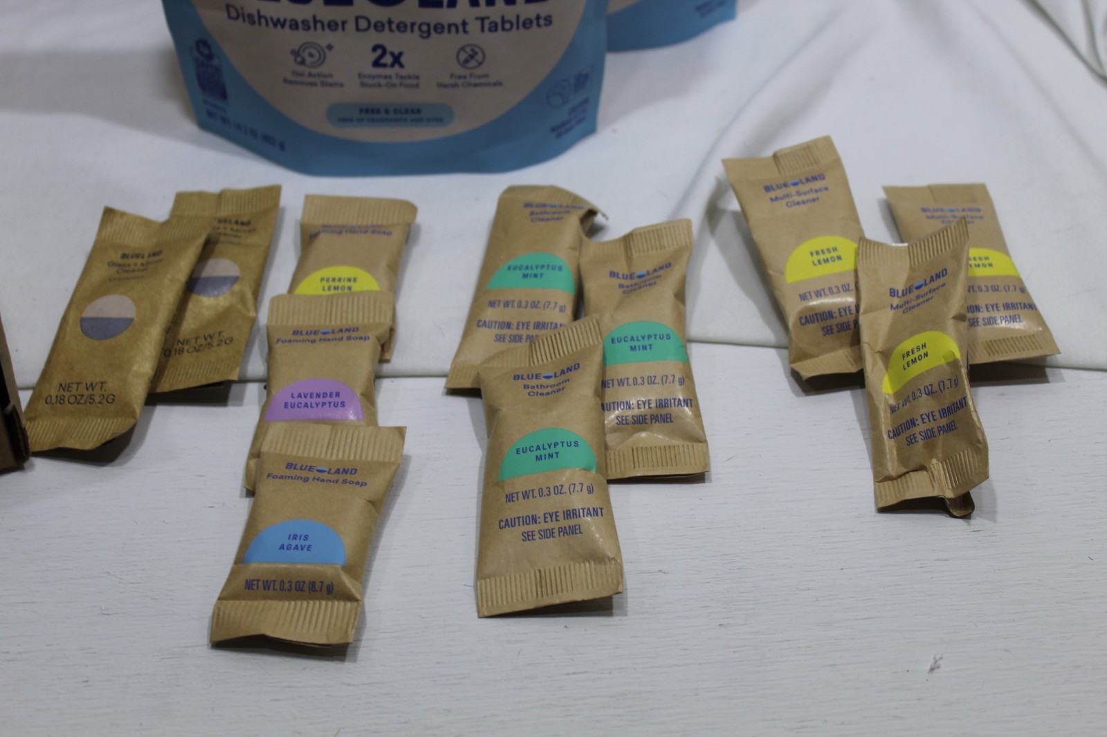 Lot with 2 Blueland Dishwasher Tablets Refill Free & Clear 60ct each, 10 Asst ..