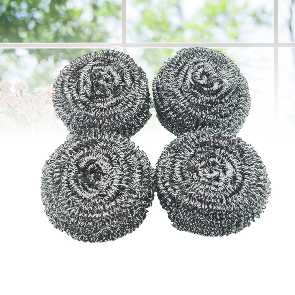 4PCS Stainless Steel Sponges Scrubbers Washing Utensil Cleaner for Pot Bowl Pan