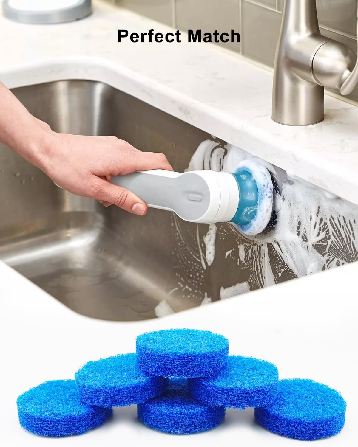 6pcs Power Scrubber Scrub Pad Fit for Black & Decker PKS160 Power Scrubber