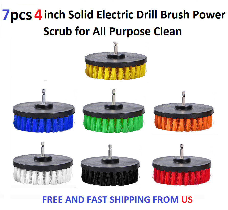 4inch 7 Piece Soft, Medium and Stiff Power Scrubbing Brush Drill Attachments