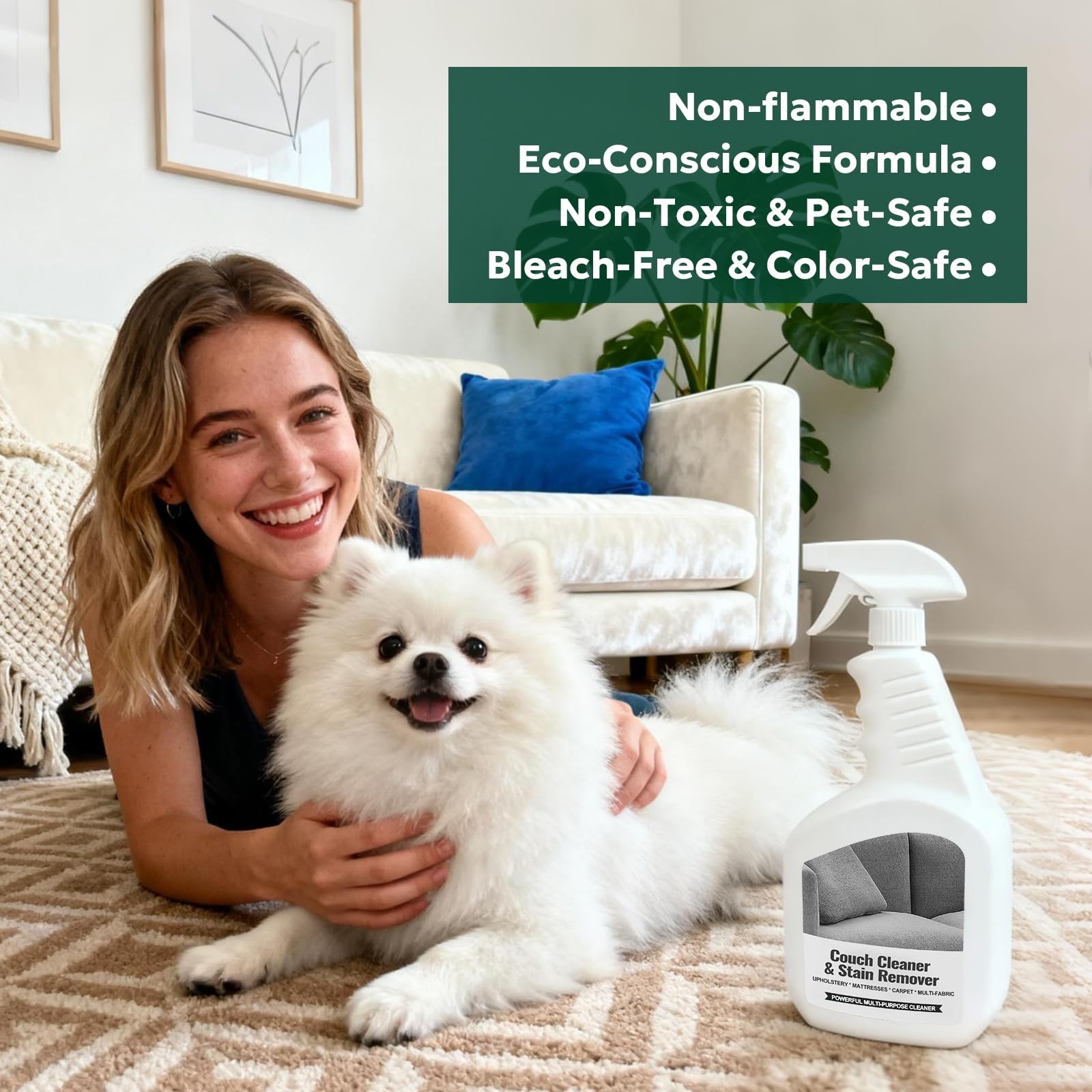 Multi-Surface Couch Stain Remover Spray – Pet-Safe Non-Toxic Upholstery Cleaner