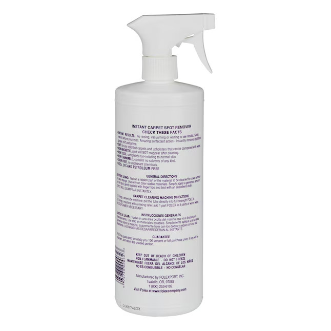 Folex Instant Carpet Spot Remover 32oz 2 Pack Pet Stain Cleaner No Rinse