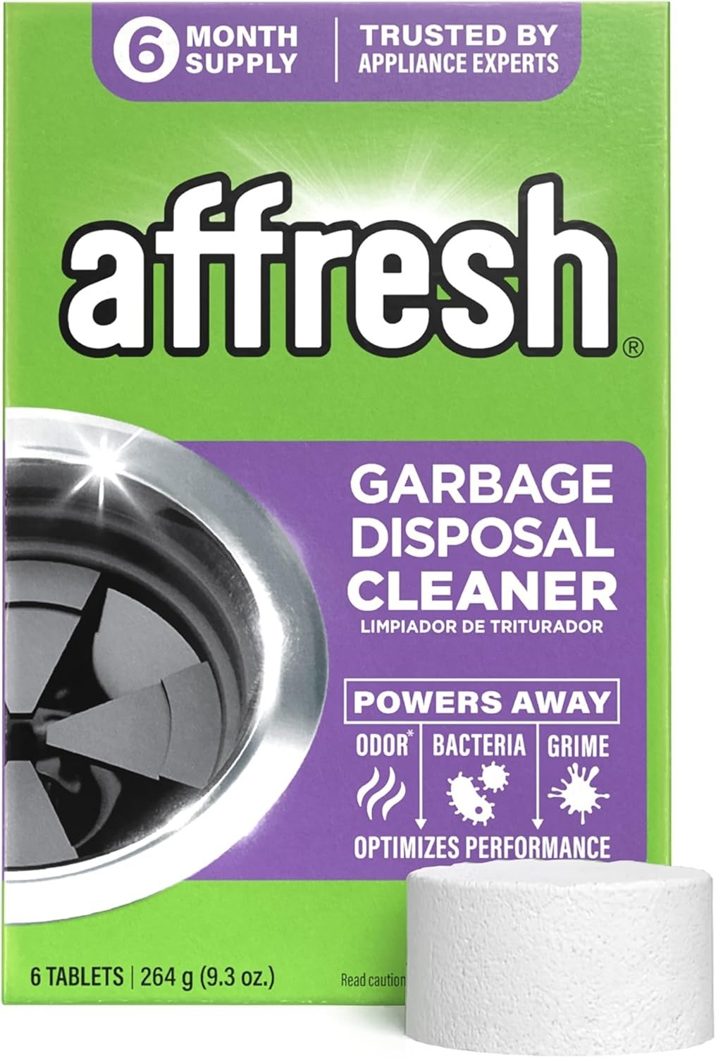 EPA-Certified Garbage Disposal Cleaner Tablets – Fresh Citrus Scent, 6 Count