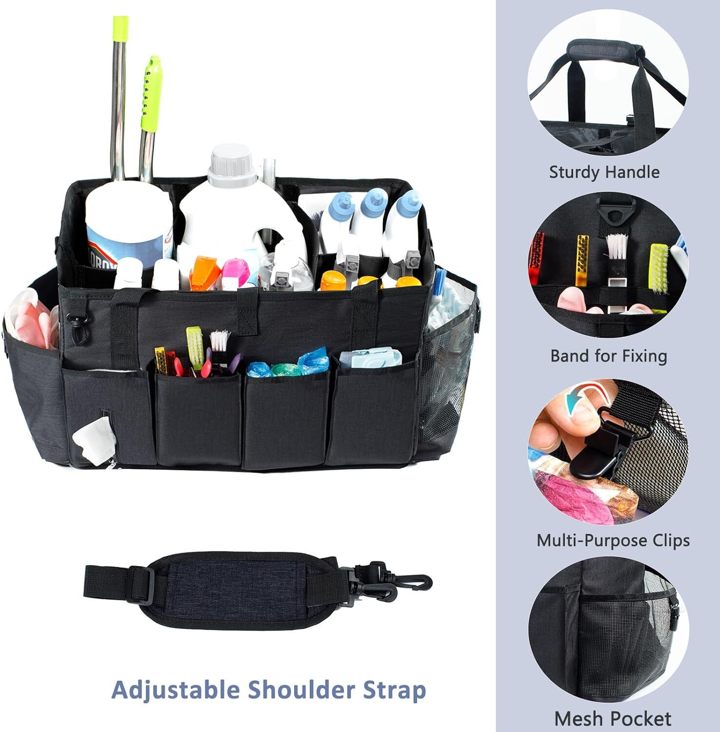 Caddy de limpieza para organizador de proveedores de limpieza profesional de 17″