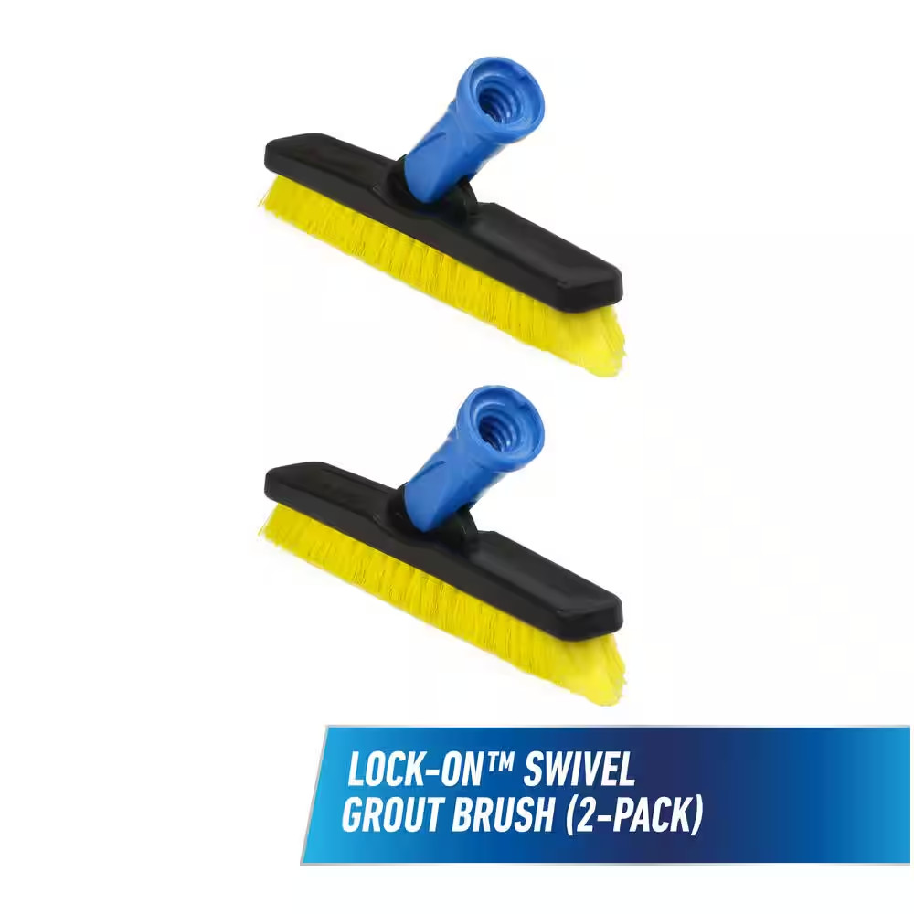 Lock-On Swivel Grout Brush (2-Pack) Free Shipping New