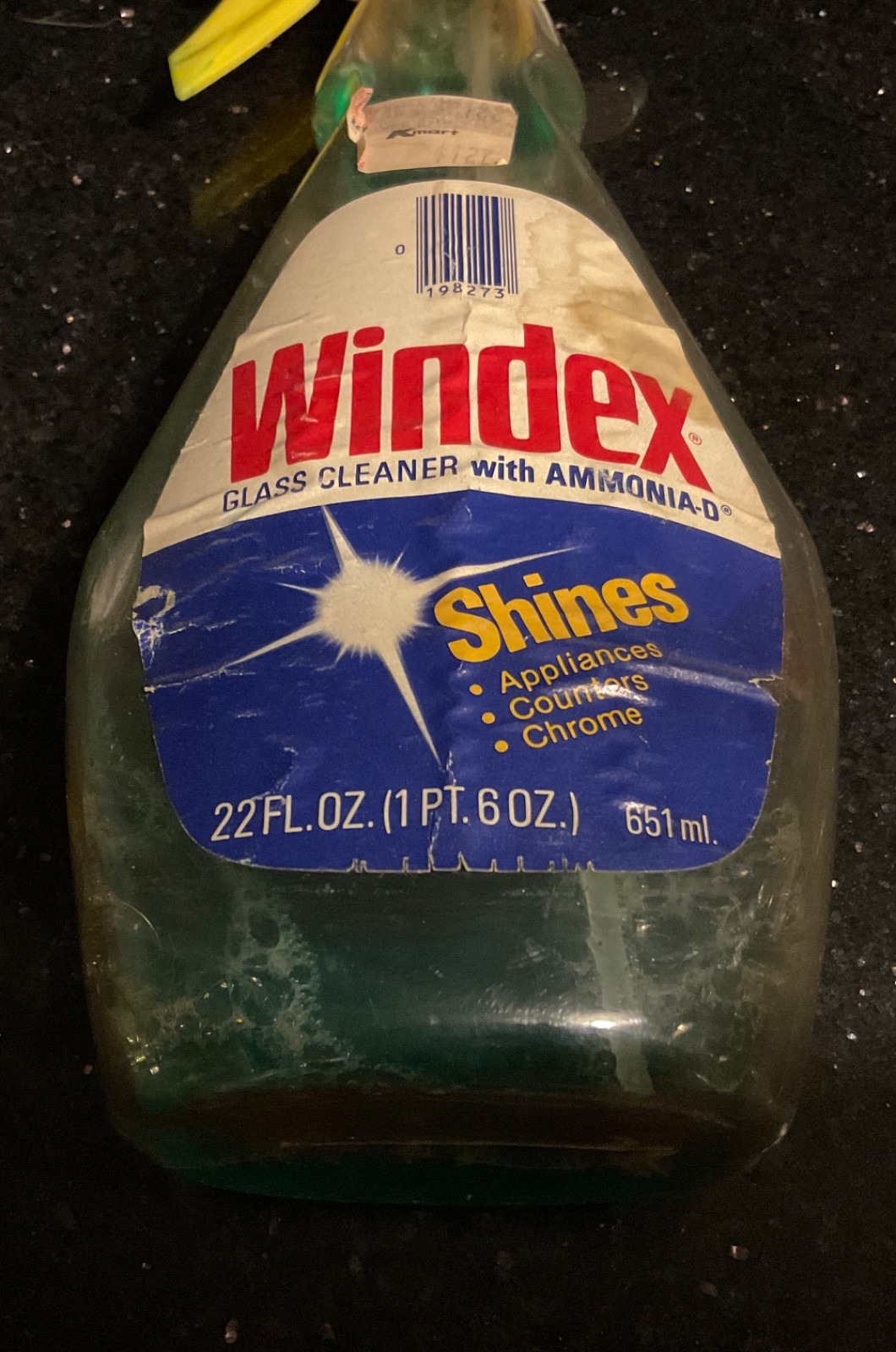 Vintage 1979 Windex 22 Fl Oz with Ammonia-D Bottle Prop Old Original