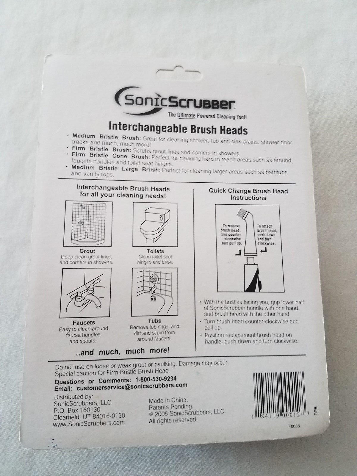 Sonic Scrubber Replacement Brush Set For Kitchen & Household & Bathroom NEW