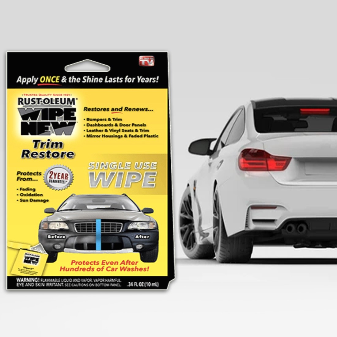 Wipe New Trim Restorer Single Use Wipe Car (5 Pack)