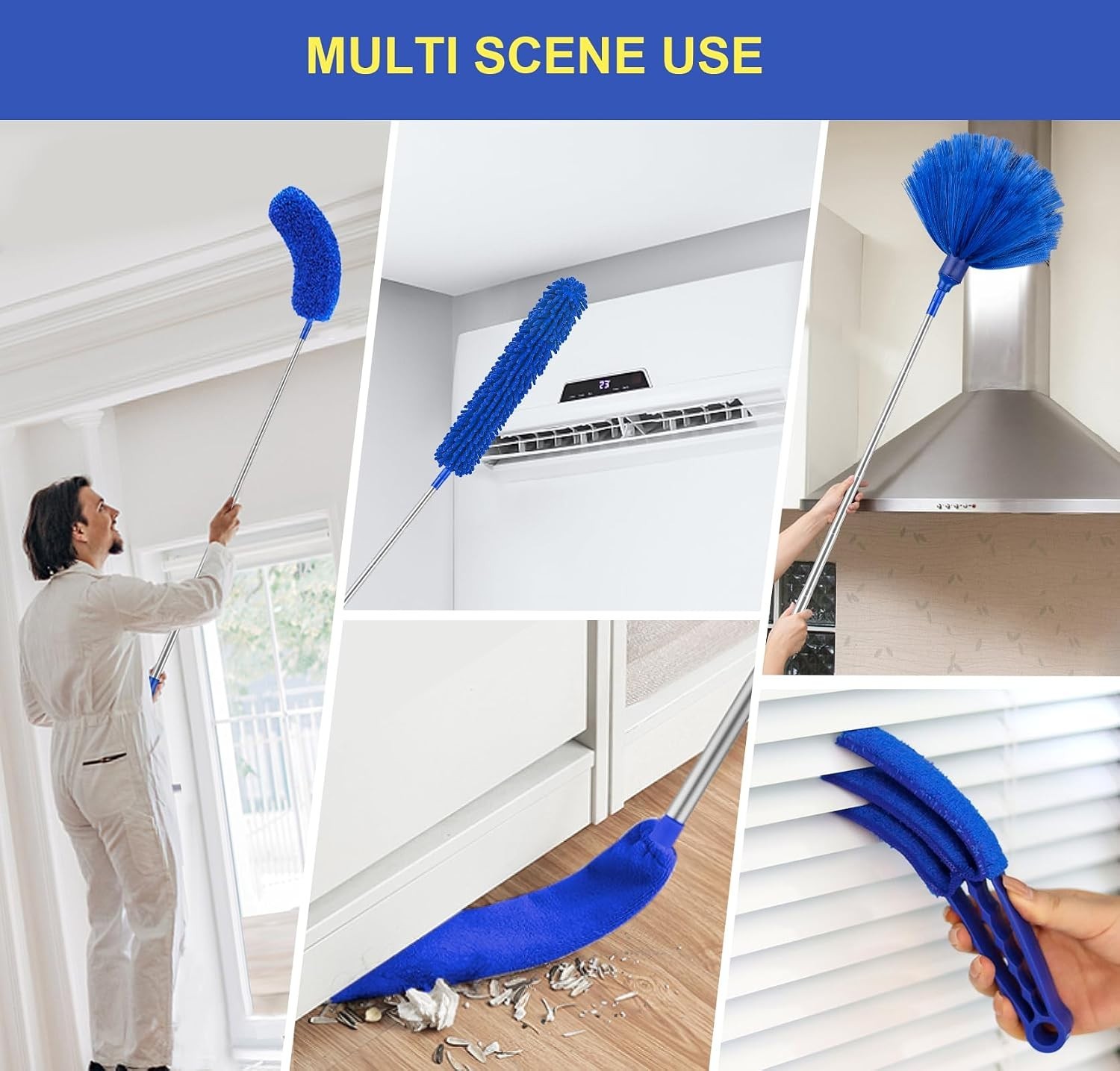 Ultimate Extendable Duster Set with Bendable Heads – 6-in-1 Cleaning Solutions!