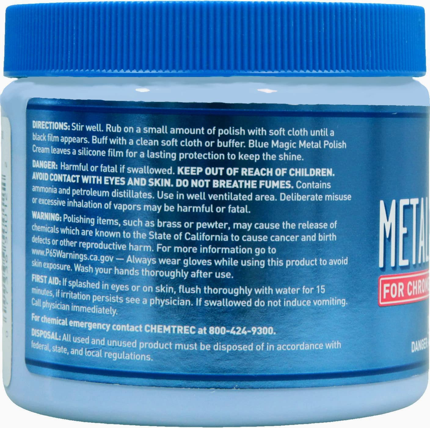 500-06 Metal Polish Cream Non-Abrasive Tarnish and Oxidation Remover for Chrome,
