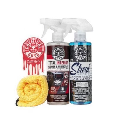 Chemical Guys 4pc Interior Essentials: Liquid Automotive Cleaning Kit for Car