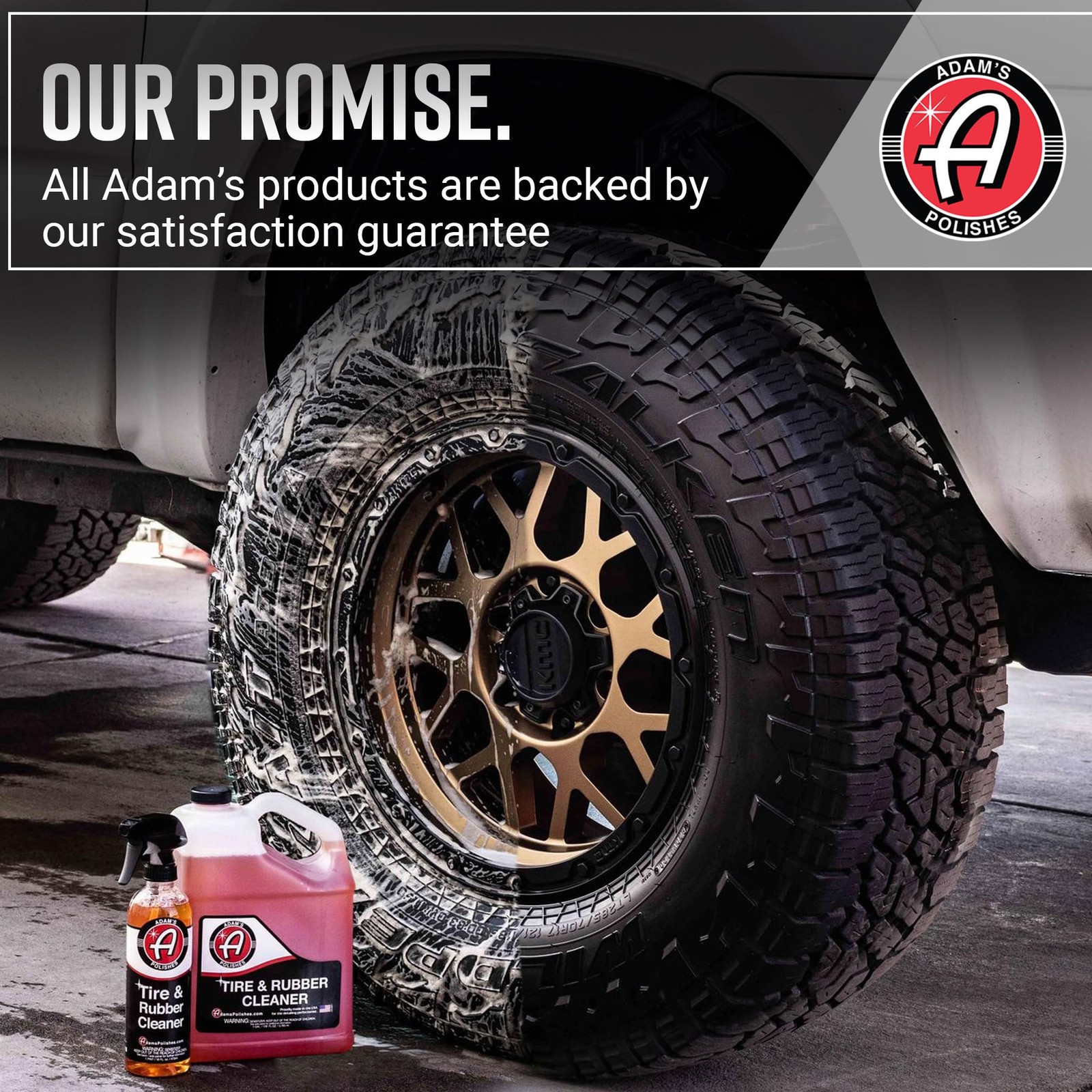 Adams Tire & Rubber Cleaner (16 oz) – Removes Discoloration From Tires Quickly