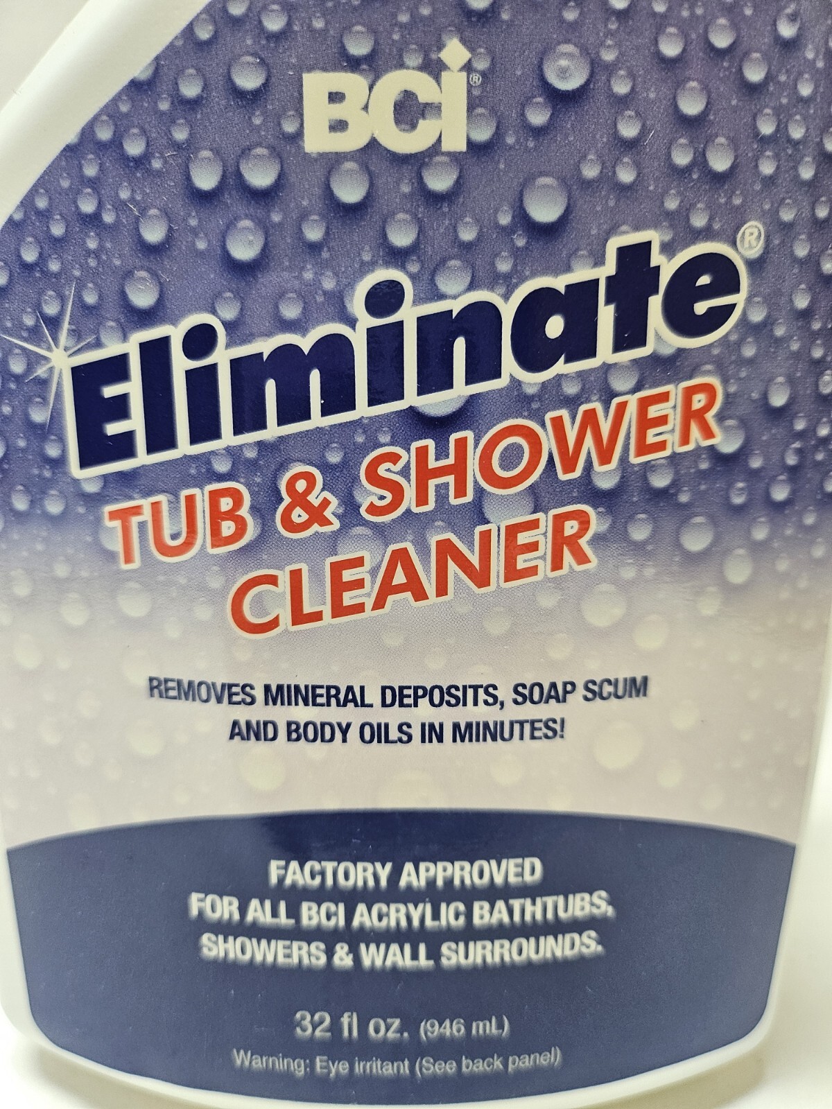 BCI Eliminate for BCI Acrylic Bathtubs, Showers and Surrounds 32oz Cleaner