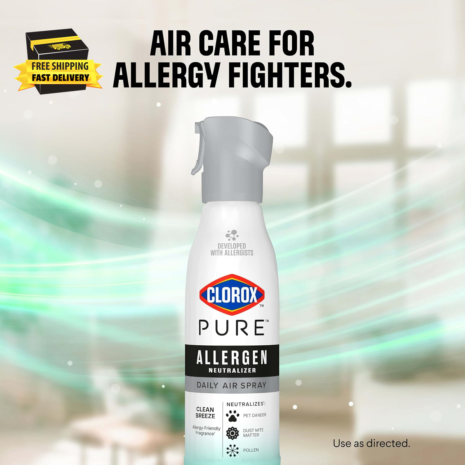 PURE Allergen Neutralizer Daily Air Spray, Clean Breeze, 8 Ounces ⭐️⭐️⭐️⭐️⭐️
