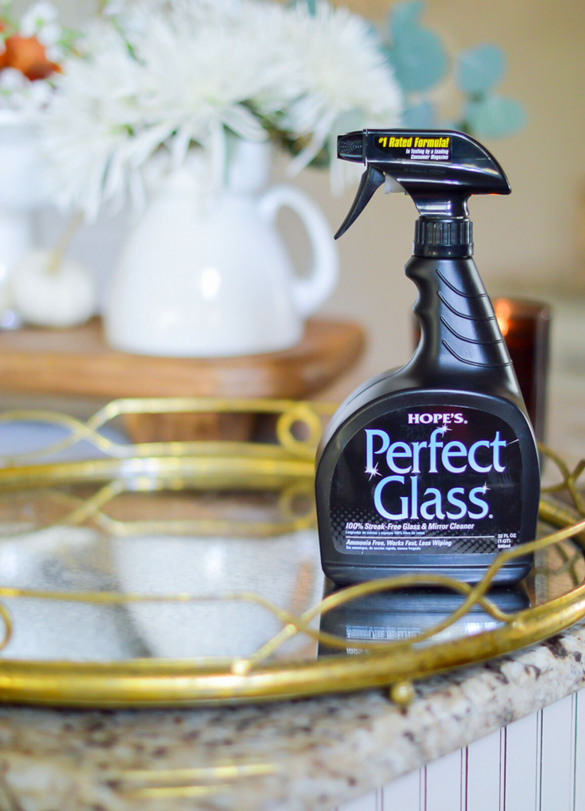HOPE’S Perfect Glass streak free GLASS CLEANER ammonia free 32 ounce HOPES 32PG6