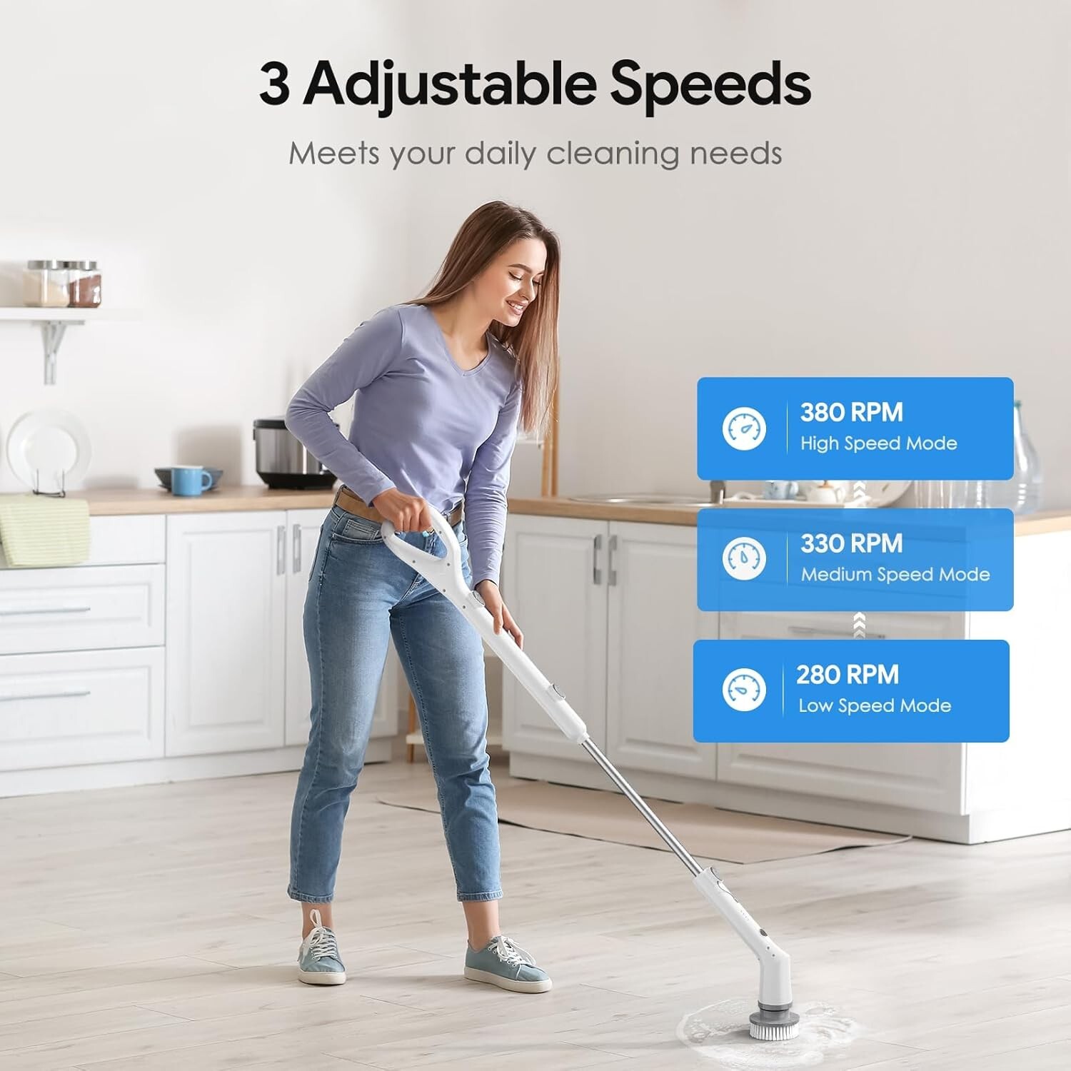 Cordless Power Electric Spin Scrubber Cleaning Brush with 7 Replaceable Heads