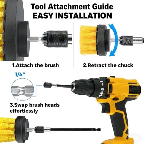 18-Pack Drill Brush Power Scrubber Cleaning Brush Set for Bathroom, Car