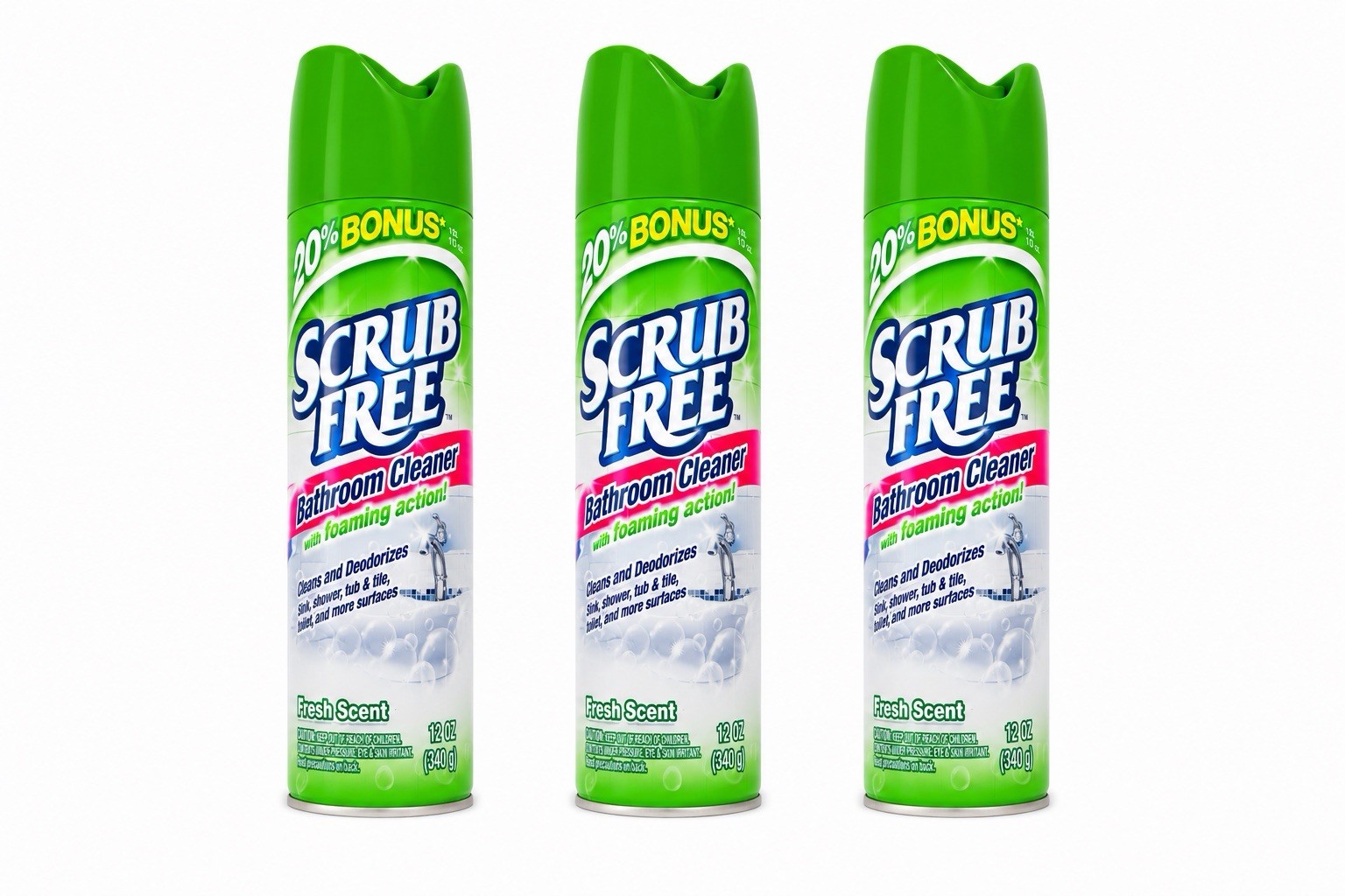 ( LOT 3 ) Scrub Free BATHROOM CLEANER w/ Foaming Action 12 oz Each
