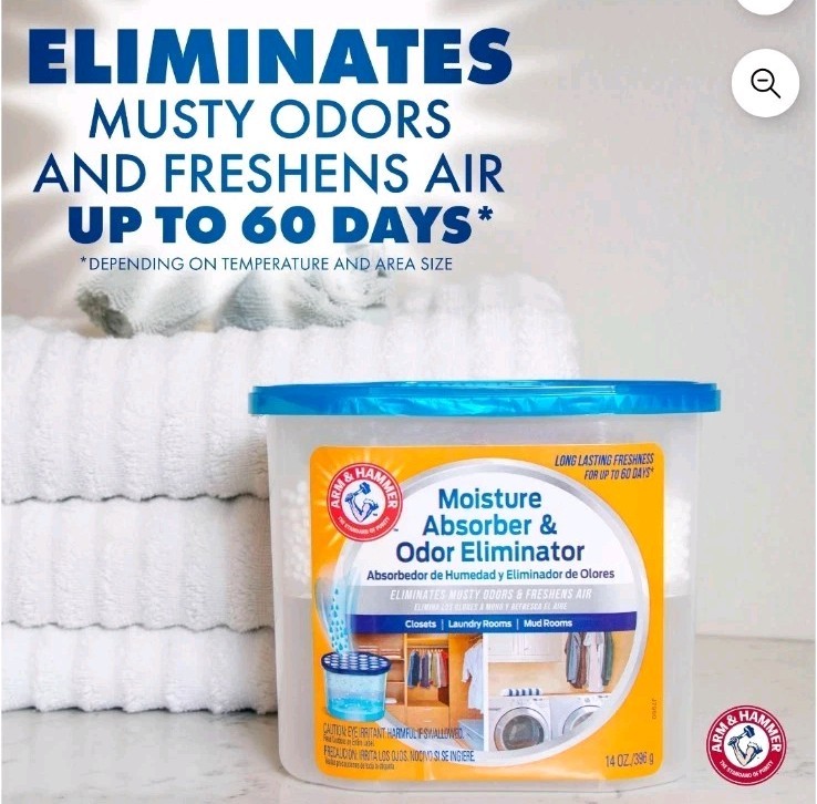 Arm & Hammer Disposable Storage Moisture Absorber and Odor Eliminator, 14 oz….