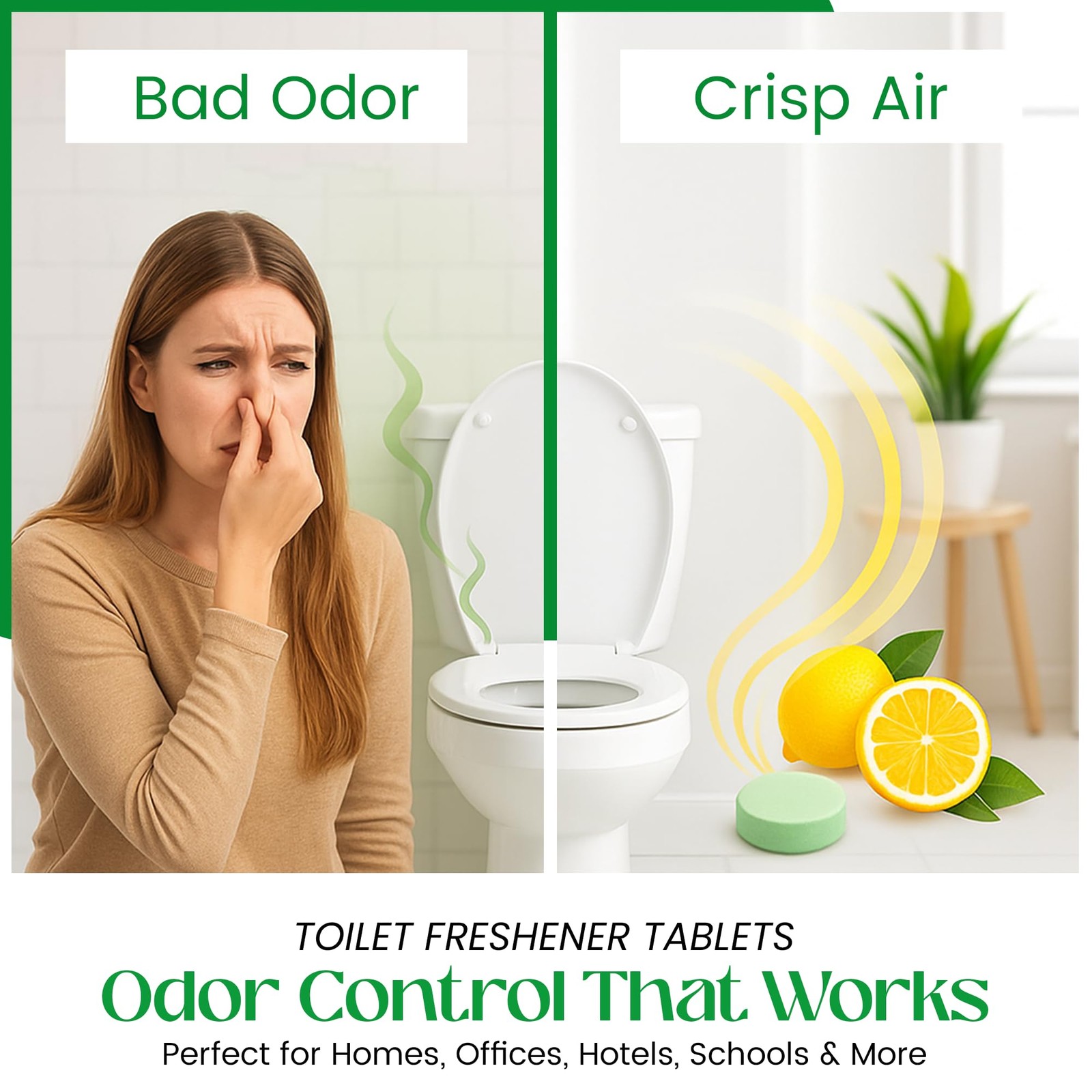 Toilet Deodorizer Tablets – Drop One In and Go – 60 Count Citrus Scent – Odor…
