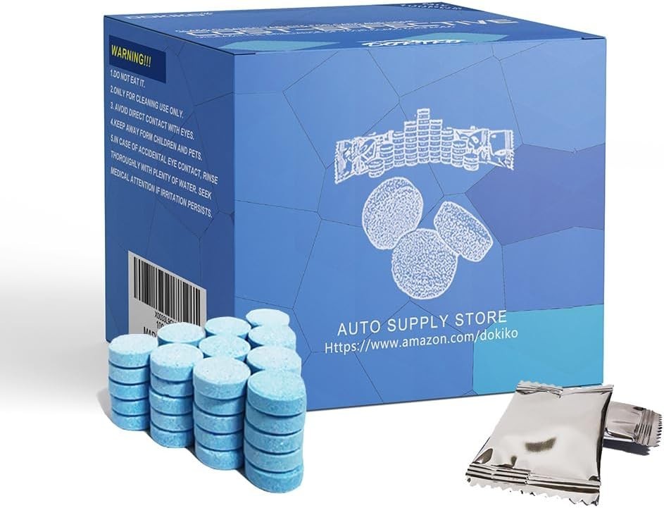 Versatile 100 PCS Glass Cleaner Tablets for Windows & Windshields – Non-Toxic