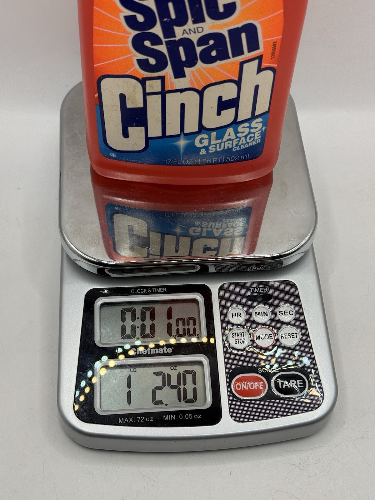 Vintage 1993 Spic and Span CINCH Glass & Surface Cleaner 90% Full 17oz Bottle