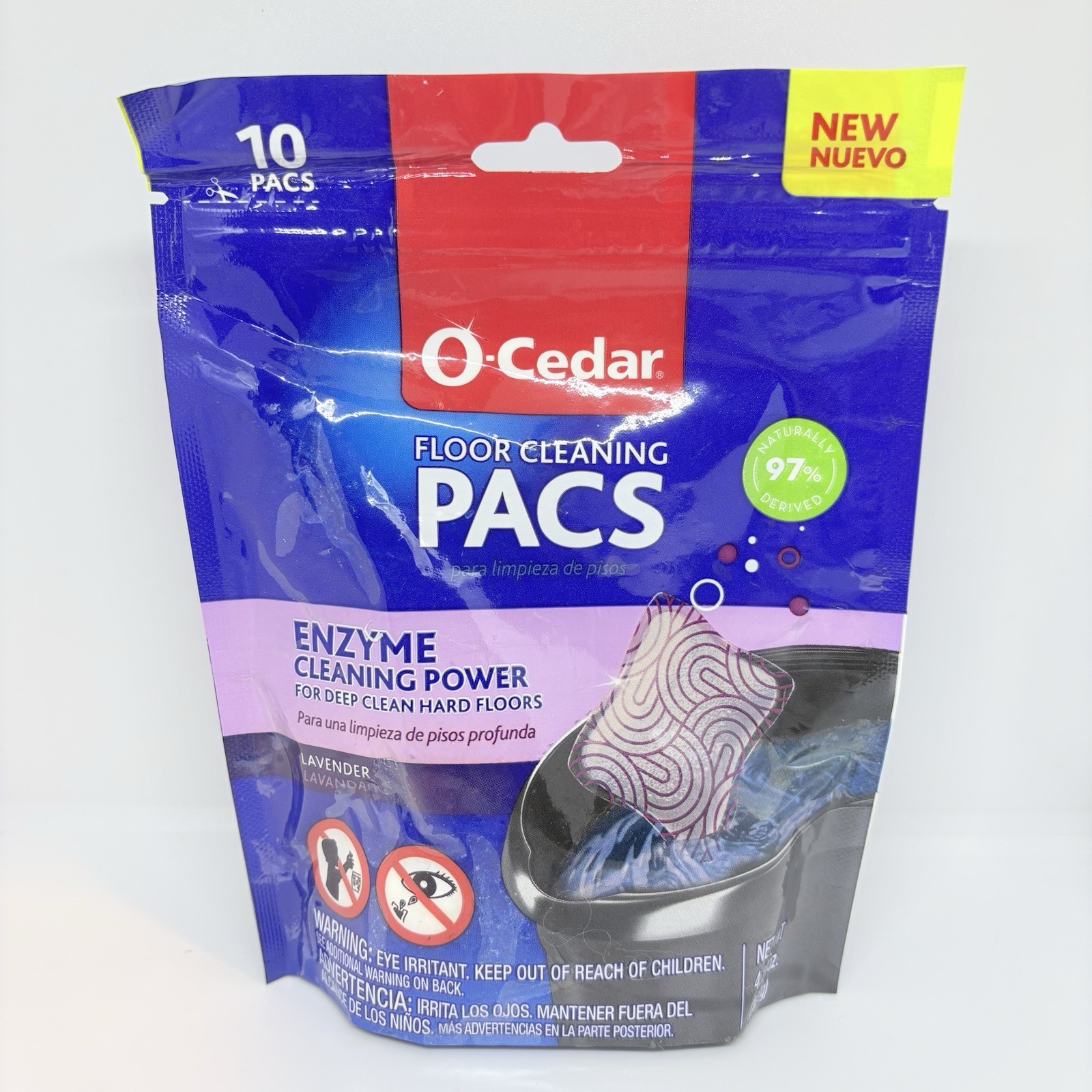 (4) O-Cedar PACS Hard Floor Cleaner, Crisp Citrus Scent & Lavender (10-Count ea)