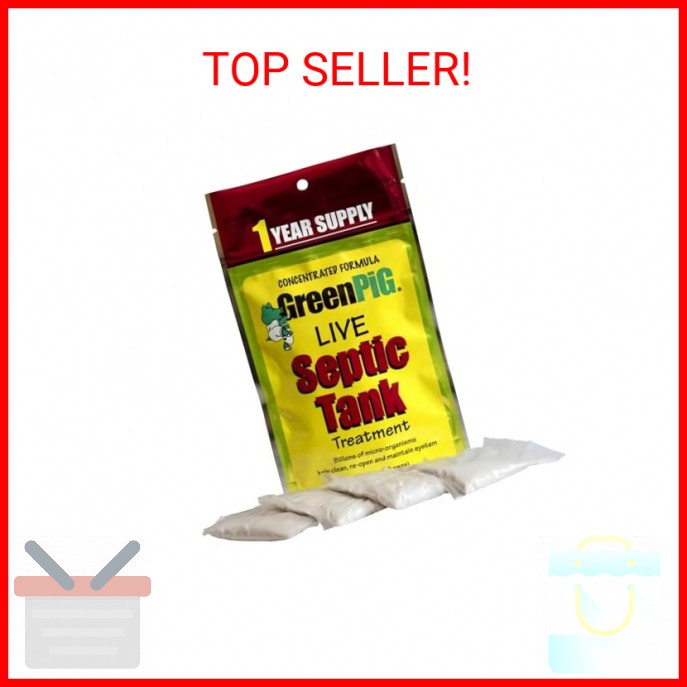 Green Pig Septic Tank Treatment Packets – Septic-Safe Enzyme Treatment for Preve