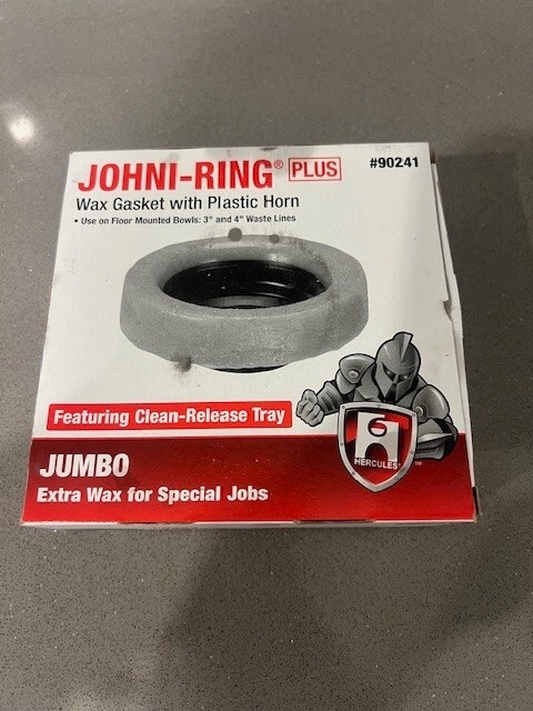 Hercules 90241 Toilet Bowl Ring, Jumbo, Wax, 3In-4In NEW IN RETAIL PACKAGING