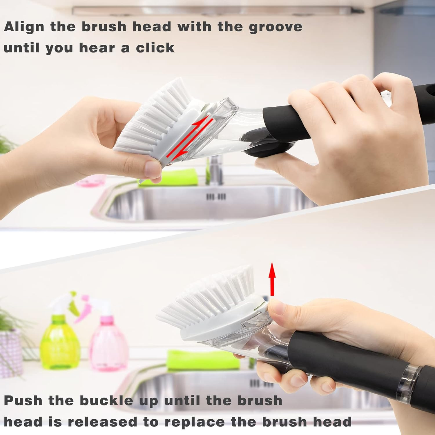 Brush Refills for OXO Dish Brush | 4 Pack Dish Brush Cleaning Soap Dispensing
