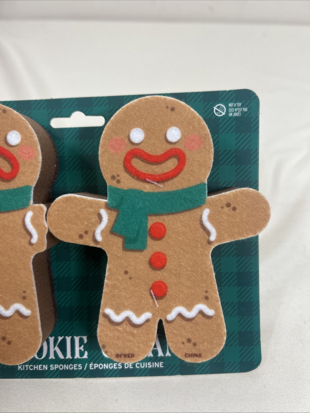 Gingerbread Boy Scrubber Sponge Sponges 2 Pack Christmas Holiday NEW