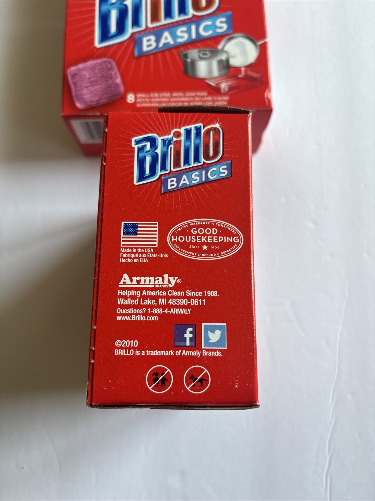 Three Boxes Brillo Basics Steel Wool Soap Pads, Small Size (Total 24 Count )