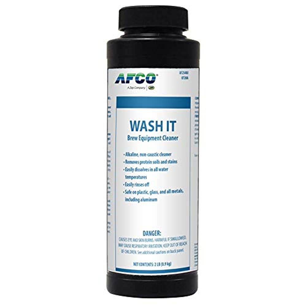 AFCO 2548 Wash It Powdered Alkaline Brew Equipment Cleaner 2 LB (Case of 4)