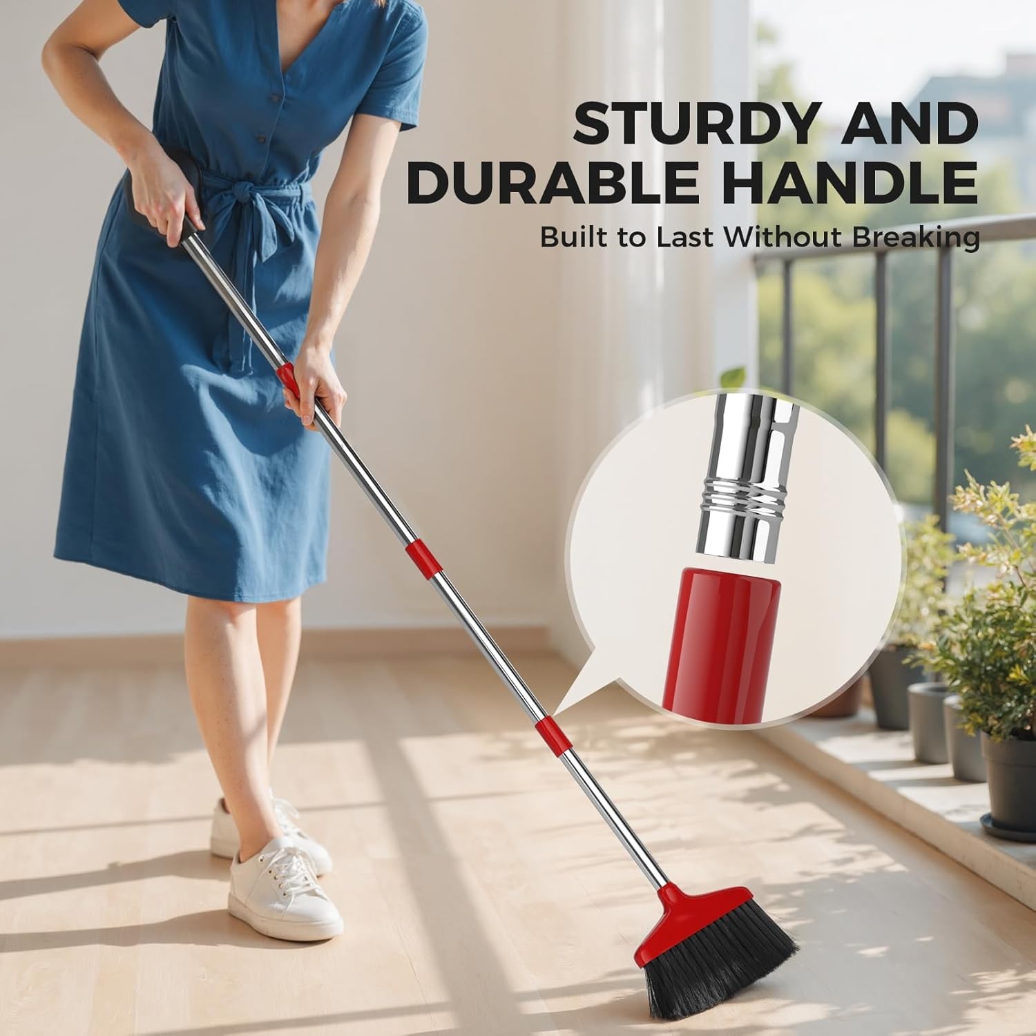 Handy Broom, Indoor/Outdoor Brooms, Duty Kitchen Broom, for Home Gara