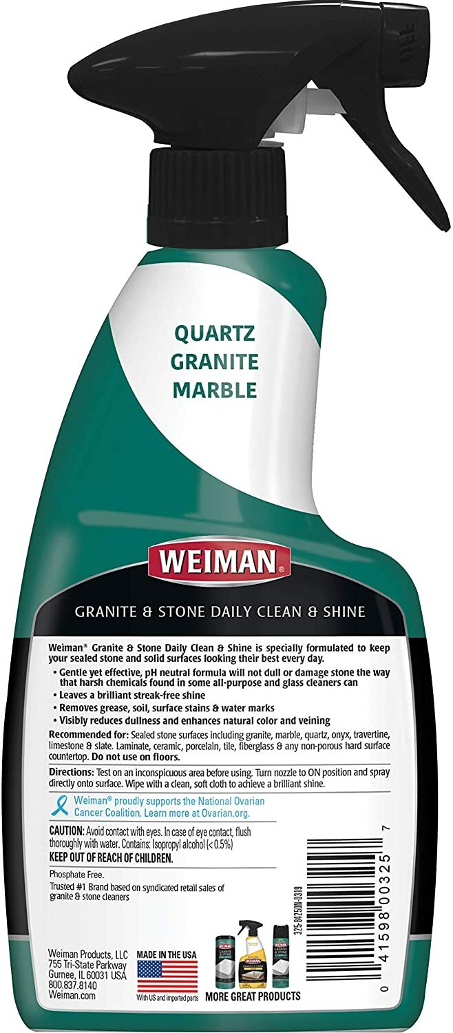 Weiman GRANITE & STONE CLEANER & POLISH Extra Stain Protection QUARTZ MARBLE