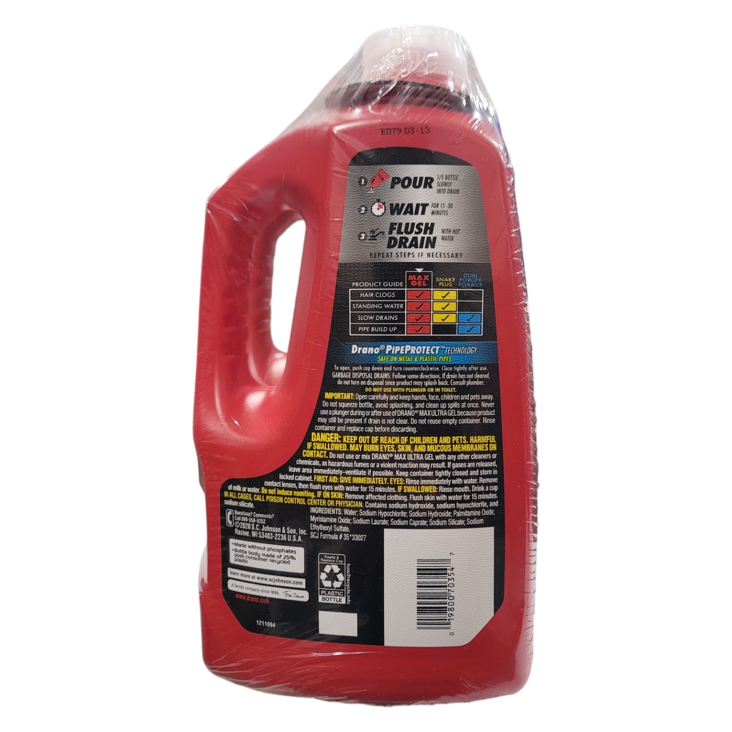 Drano Max Ultra Gel Drain Opener, 2 pk., 160 fl. oz.