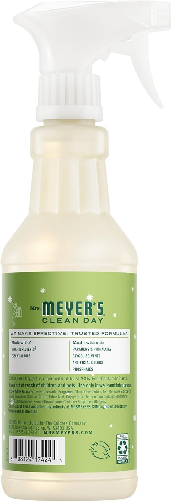MRS. MEYER’S CLEAN DAY Multi-Surface Cleaner Spray, Cruelty Free Formula, Iowa P