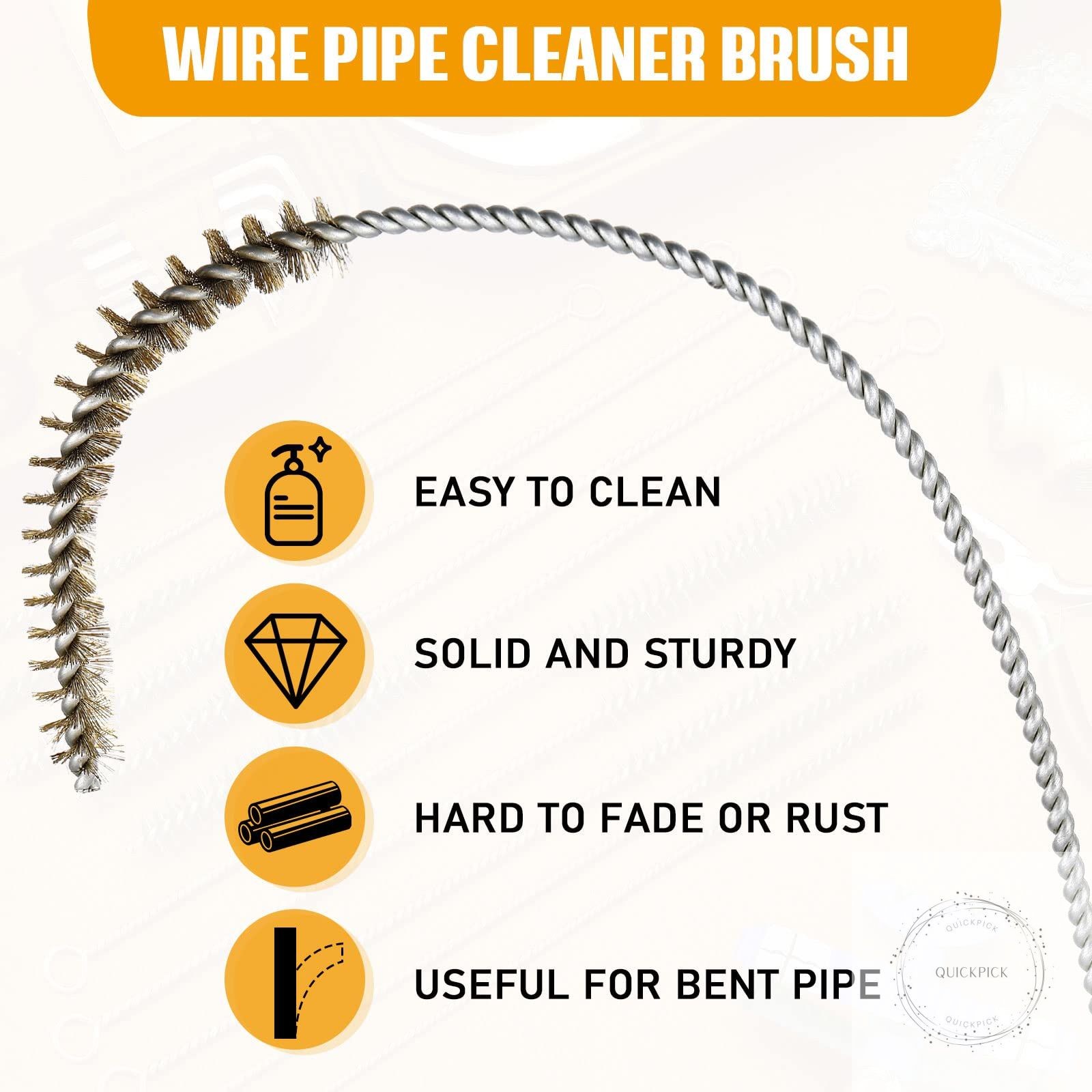 10 Pieces Wire Tube Brushes Bulk for Cleaning Pipe Tube Brass Stainless Steel Ro